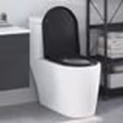 vidaXL Siège de Toilette à Déconnexion Rapide avec Douce Fermeture Duroplast Noir