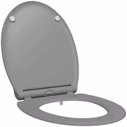 Siège de toilette à libération rapide avec fermeture douce en duroplast gris