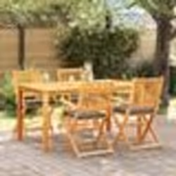 Chaises de jardin pliantes vidaXL avec coussin gris 4pcs en bois d'acacia massif