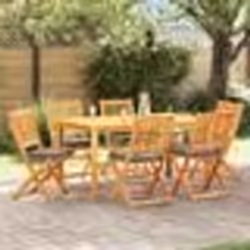 Chaises de jardin pliables vidaXL avec coussin gris 6 pièces en bois d'acacia massif