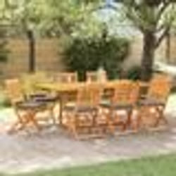 Chaises de jardin pliantes vidaXL avec coussin gris 8pcs en bois d'acacia massif