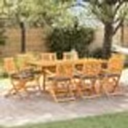 Chaises de jardin pliantes vidaXL avec coussin gris 8 pièces en bois d'acacia massif