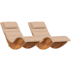 Vidaxl - Chaises longues oscillantes avec coussins 2 pcs en bois d'acacia