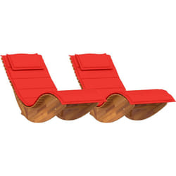 Vidaxl - Chaises Longues à Bascule avec Coussins 2 pcs en Bois Massif Acacia
