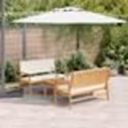 Ensemble de salon de jardin 3 pièces vidaXL avec coussins en bois d'acacia massif