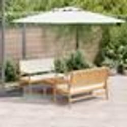 Ensemble de salon de jardin 3 pièces vidaXL avec coussins en bois d'acacia massif