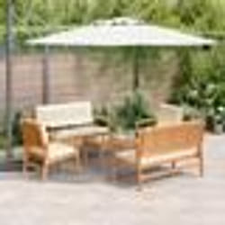 Ensemble de canapé de jardin 5 pièces avec coussins en bois d'acacia