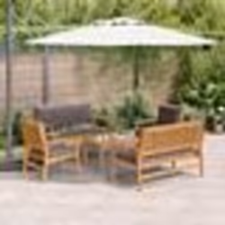 Ensemble de canapé de jardin 5 pièces vidaXL avec coussins en bois d'acacia massif