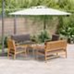 Ensemble de canapé de jardin 5 pièces vidaXL avec coussins en bois d'acacia massif