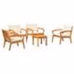 vidaXL Ensemble de Bistro 5 pièces avec coussins en bois d'acacia massif