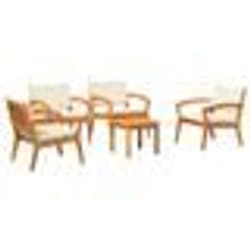 vidaXL Ensemble de Bistro 5 pièces avec coussins en bois d'acacia massif