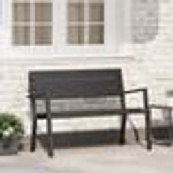Banc de jardin vidaXL en acier et WPC noir