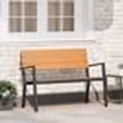 Banc de jardin vidaXL en acier et WPC marron et noir