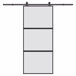 vidaXL Porte coulissante kit de quincaillerie trempé verre aluminium