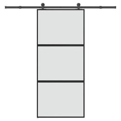 vidaXL Porte coulissante kit de quincaillerie trempé verre aluminium