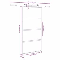 Porte Coulissante Kit De Quincaillerie Trempé Verre Aluminium Vidaxl - Vue supplémentaire 3