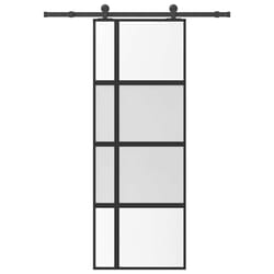 vidaXL Porte coulissante kit de quincaillerie trempé verre aluminium