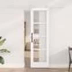 Porte coulissante vidaXL avec quincaillerie 'ORKDAL'en bois blanc massif et verre