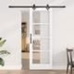 vidaXL Kit de portes coulissantes Ensemble de 2 Blanc et noir