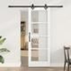 vidaXL Kit de portes coulissantes Ensemble de 2 Blanc et noir
