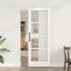 vidaXL Ensemble de porte coulissante Ensemble de 2 Blanc MDF