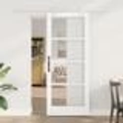 Porte Coulissante vidaXL avec Kit de Matériel Blanc 83x202 cm en Bois Massif de Pin