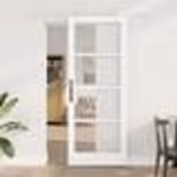 Porte Coulissante vidaXL avec Matériel Blanc 83x211 cm Bois Massif Pin