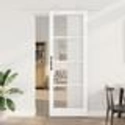 Porte coulissante vidaXL avec kit de quincaillerie blanche 83x232 cm en bois massif de pin 3332226
