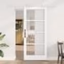 Porte Coulissante vidaXL avec Matériel Inclus Blanche 86x198,5 cm Bois Massif Pin