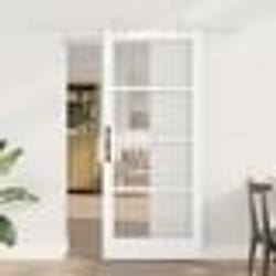 Porte Coulissante vidaXL avec Matériel Inclus Blanche 86x198,5 cm Bois Massif Pin