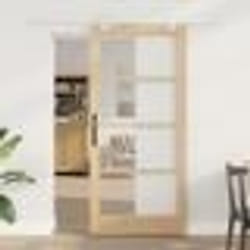 Porte coulissante vidaXL avec matériel 93x202 cm Bois de pin massif