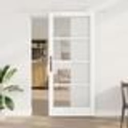 Porte Coulissante vidaXL avec Matériel Blanc 93x211 cm Bois Massif en Pin