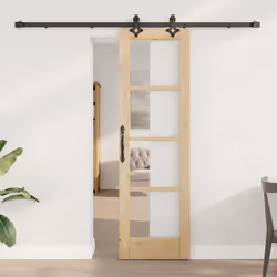 Porte Coulissante vidaXL avec Ensemble de Quincaillerie 61x1985 cm Bois Massif en Pin 3332293
