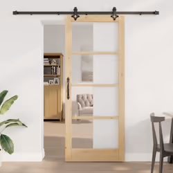 Porte Coulissante vidaXL avec Matériel 86x211 cm Bois Massif en Pin 3332313