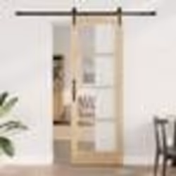 Porte coulissante vidaXL avec set de quincaillerie 73.5x211 cm en bois massif de pin 3332381