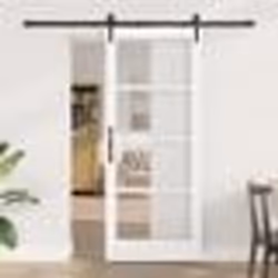 Porte coulissante vidaXL avec kit matériel Blanche 83x202 cm Bois massif en pin