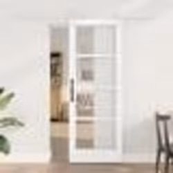 vidaXL Porte Coulissante avec Ensemble Matériel Blanche 735x1985 cm Bois Massif Pin 3332408