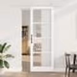Porte Coulissante vidaXL avec Kit de Quincaillerie Blanche 83x232 cm Bois Massif Pin