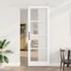 Porte Coulissante vidaXL avec Kit de Quincaillerie Blanche 83x232 cm Bois Massif Pin