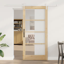 vidaXL Porte Coulissante avec Kit Quincaillerie 93x202 cm Bois Massif Pin