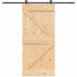 Cette porte coulissante en bois de pin massif est conçue pour enrichir l'entrée de votre maison et assurer une meilleure sécu ...