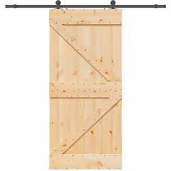 Cette porte coulissante en bois de pin massif est conçue pour enrichir l'entrée de votre maison et assurer une meilleure sécu ...