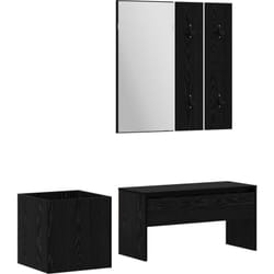 Meuble d'entrée en bois d'ingénierie chêne noir Vidaxl