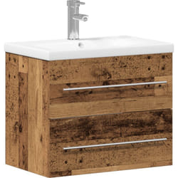 Vidaxl - Meuble sous lavabo avec lavabo intégré en bois ancien