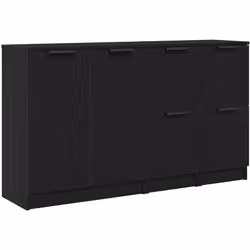 Ce buffet noir en bois contemporain ajoute du style et de la praticité à votre salle à manger. Son design rectangulaire éléga ...