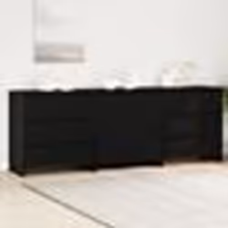 Buffet bas - vidaXL - Chêne noir - 3 tiroirs - Portes coulissantes - Finition mate