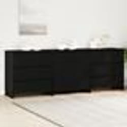 Buffet bas - vidaXL - Chêne noir - 3 tiroirs - Portes coulissantes - Finition mate