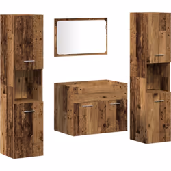 Cet ensemble de meubles de salle de bain vous apporte un bon mélange de style et de fonction, avec un rendu rustique en vieux ...