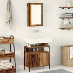 Ensemble de mobilier de salle de bain 2 pièces en bois ancien et en bois d'ingénierie vidaXL