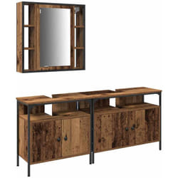 Meubles De Salle De Bain 3 Pcs Marron Bois D'Ingénierie Vidaxl